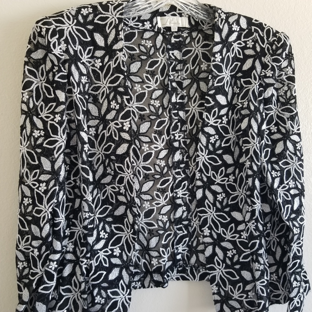 Vintage Embroidered Open-front jacket